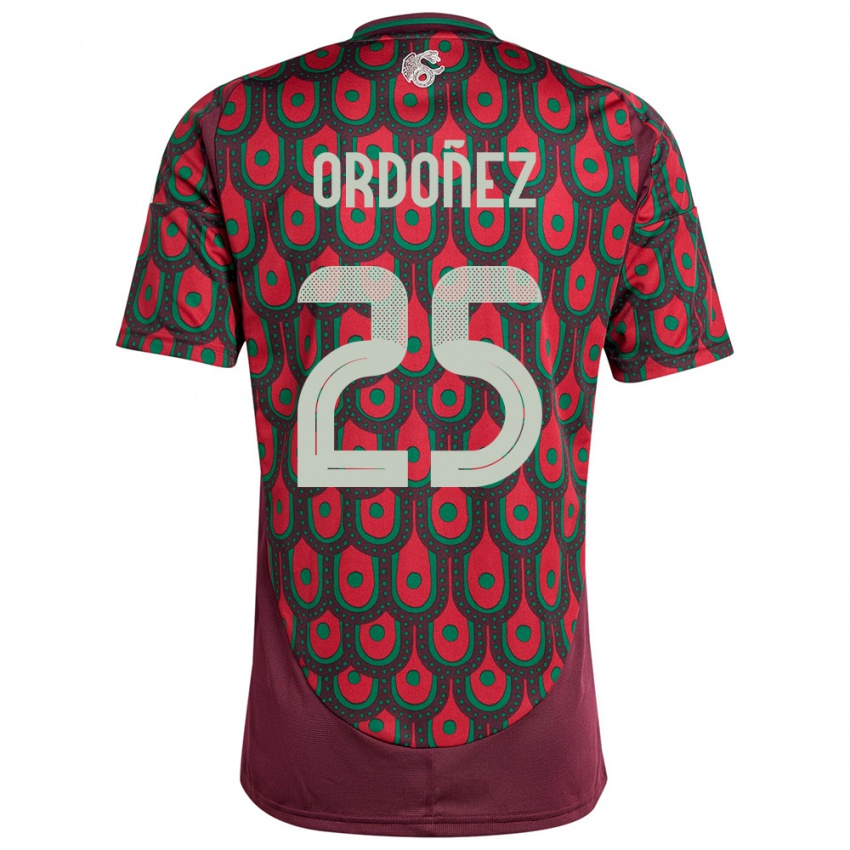 Niño Camiseta México Diana Ordonez #25 Granate 1ª Equipación 24-26 La Camisa Perú