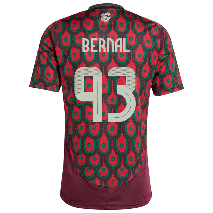 Niño Camiseta México Rebeca Bernal #93 Granate 1ª Equipación 24-26 La Camisa Perú