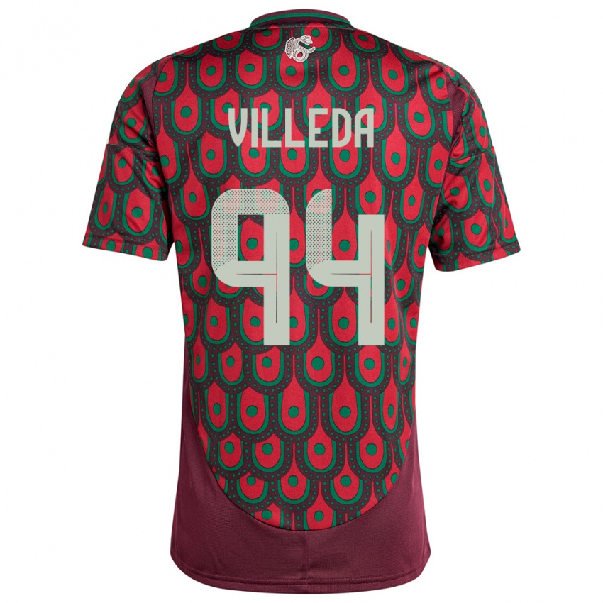 Niño Camiseta México Melany Villeda #94 Granate 1ª Equipación 24-26 La Camisa Perú