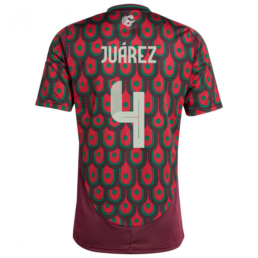 Niño Camiseta México Ramon Juarez #4 Granate 1ª Equipación 24-26 La Camisa Perú