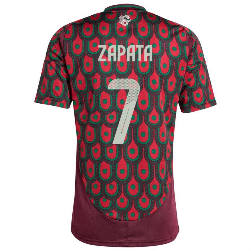 Niño Camiseta México Angel Zapata #7 Granate 1ª Equipación 24-26 La Camisa Perú