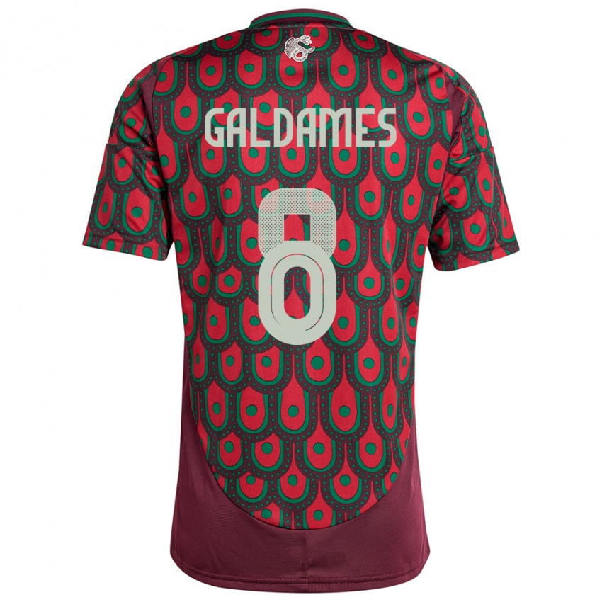 Niño Camiseta México Benjamin Galdames #8 Granate 1ª Equipación 24-26 La Camisa Perú