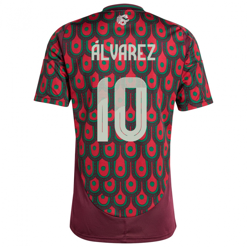 Niño Camiseta México Efrain Alvarez #10 Granate 1ª Equipación 24-26 La Camisa Perú