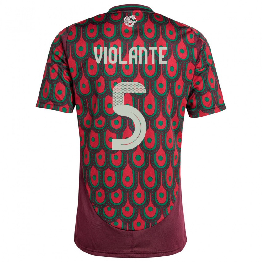 Niño Camiseta México Isaias Violante #5 Granate 1ª Equipación 24-26 La Camisa Perú