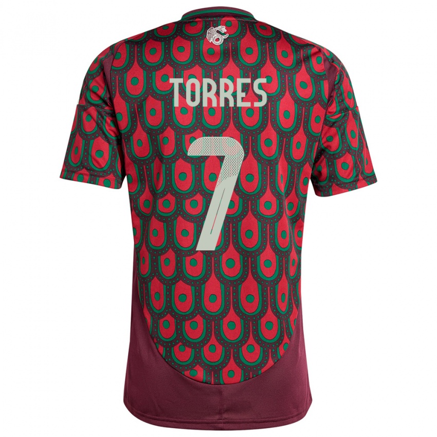 Niño Camiseta México Christian Torres #7 Granate 1ª Equipación 24-26 La Camisa Perú