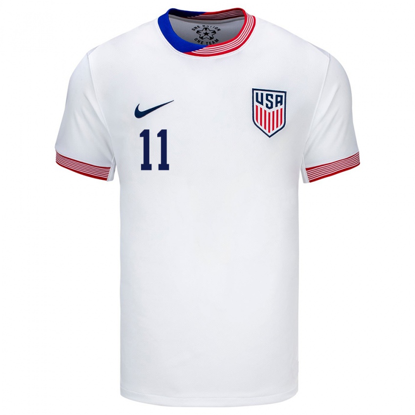 Niño Camiseta Estados Unidos Caden Clark #11 Blanco 1ª Equipación 24-26 La Camisa Perú