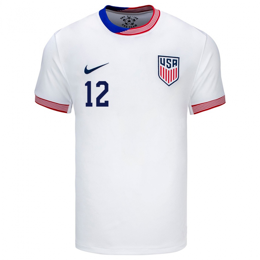 Niño Camiseta Estados Unidos Adam Beaudry #12 Blanco 1ª Equipación 24-26 La Camisa Perú