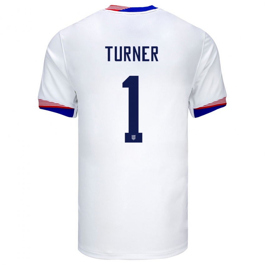 Niño Camiseta Estados Unidos Matt Turner #1 Blanco 1ª Equipación 24-26 La Camisa Perú