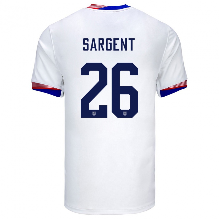 Niño Camiseta Estados Unidos Josh Sargent #26 Blanco 1ª Equipación 24-26 La Camisa Perú