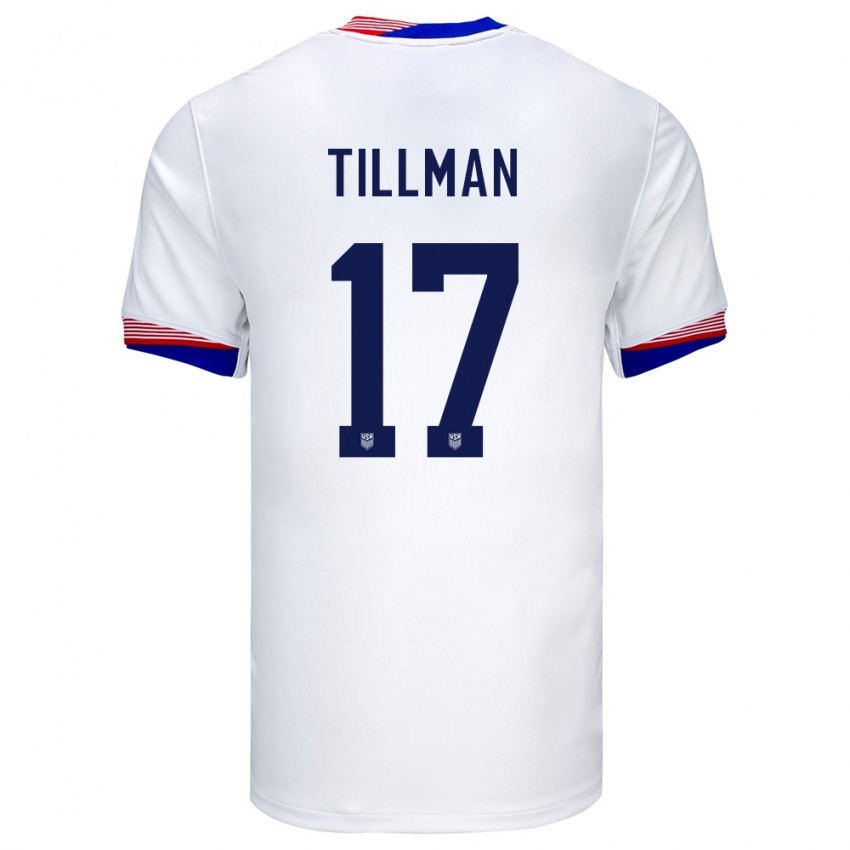 Niño Camiseta Estados Unidos Malik Tillman #17 Blanco 1ª Equipación 24-26 La Camisa Perú