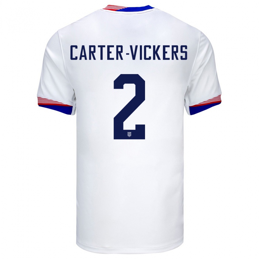 Niño Camiseta Estados Unidos Cameron Carter-Vickers #2 Blanco 1ª Equipación 24-26 La Camisa Perú