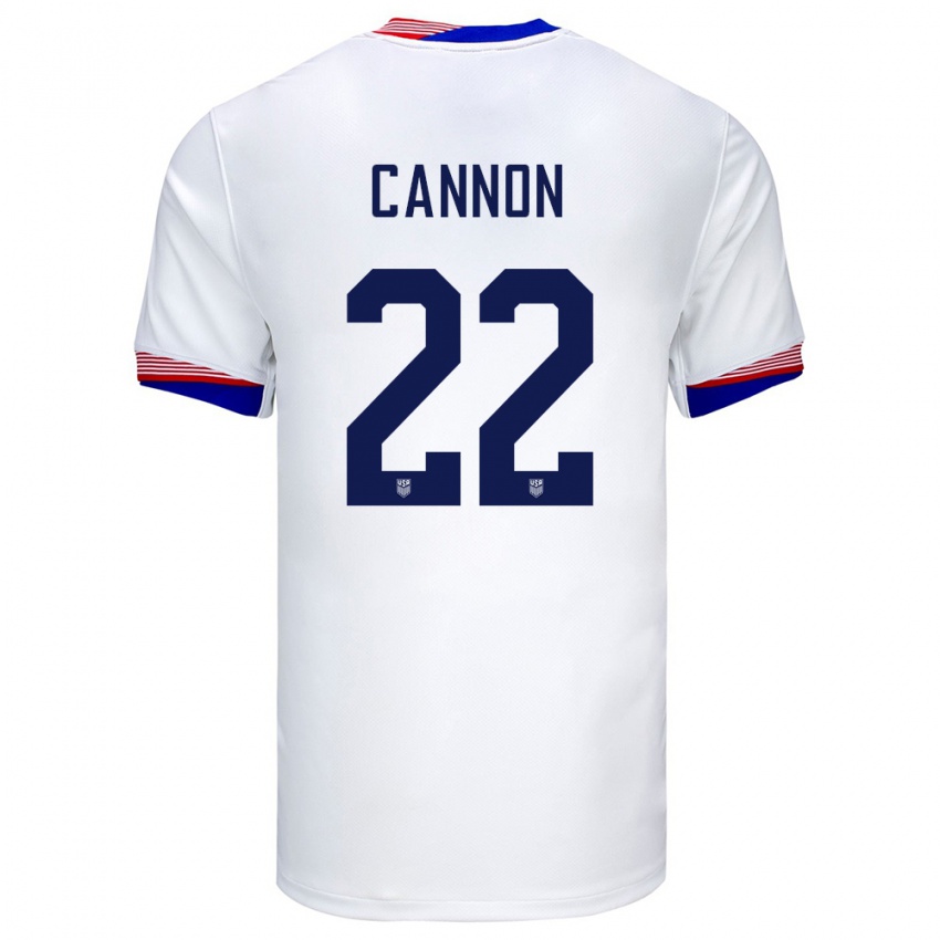 Niño Camiseta Estados Unidos Reggie Cannon #22 Blanco 1ª Equipación 24-26 La Camisa Perú