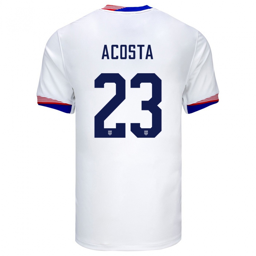 Niño Camiseta Estados Unidos Kellyn Acosta #23 Blanco 1ª Equipación 24-26 La Camisa Perú