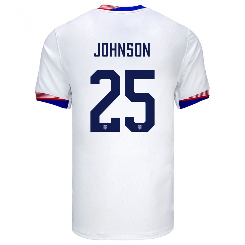 Niño Camiseta Estados Unidos Sean Johnson #25 Blanco 1ª Equipación 24-26 La Camisa Perú