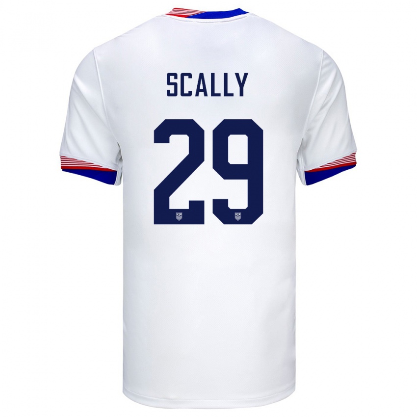 Niño Camiseta Estados Unidos Joseph Scally #29 Blanco 1ª Equipación 24-26 La Camisa Perú