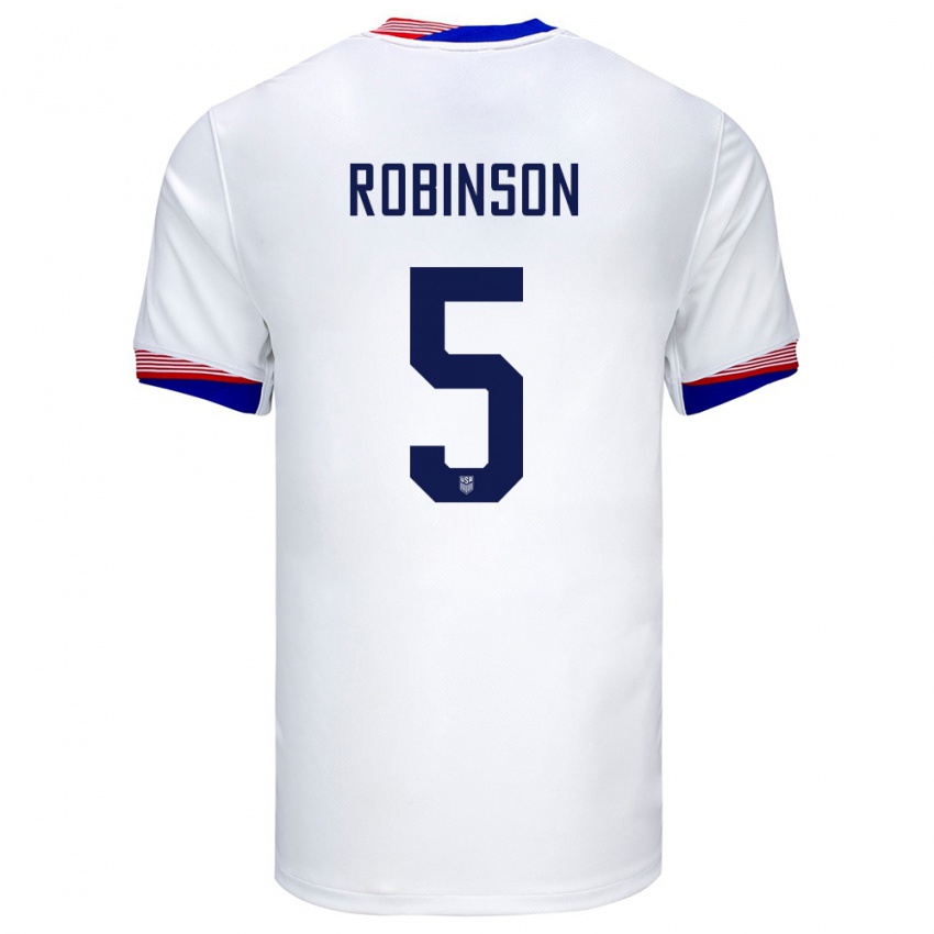 Niño Camiseta Estados Unidos Antonee Robinson #5 Blanco 1ª Equipación 24-26 La Camisa Perú