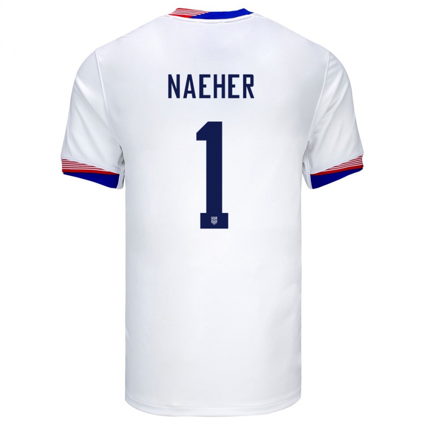 Niño Camiseta Estados Unidos Alyssa Naeher #1 Blanco 1ª Equipación 24-26 La Camisa Perú