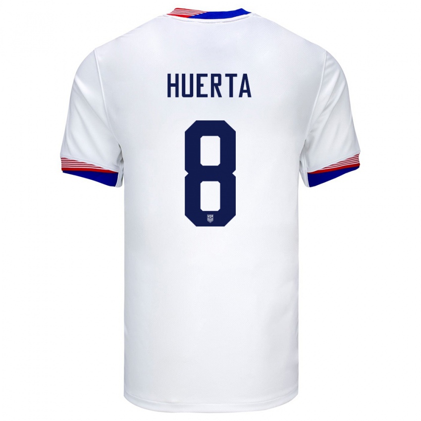 Niño Camiseta Estados Unidos Sofia Huerta #8 Blanco 1ª Equipación 24-26 La Camisa Perú