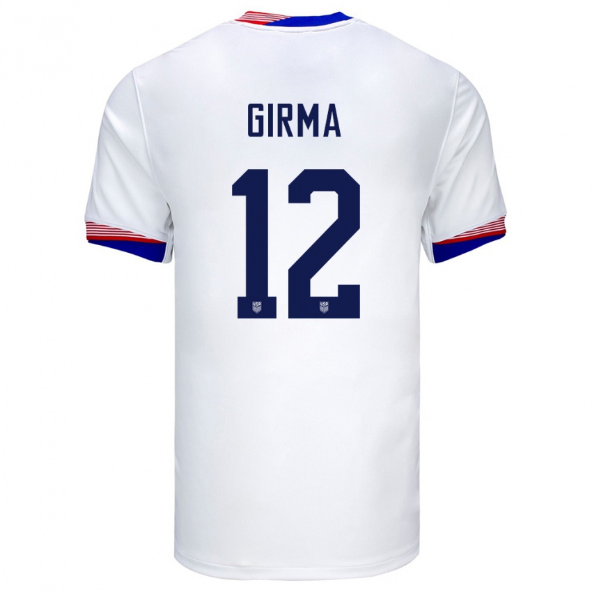 Niño Camiseta Estados Unidos Naomi Girma #12 Blanco 1ª Equipación 24-26 La Camisa Perú