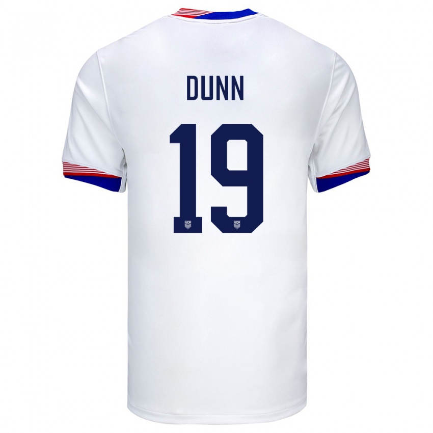 Niño Camiseta Estados Unidos Crystal Dunn #19 Blanco 1ª Equipación 24-26 La Camisa Perú