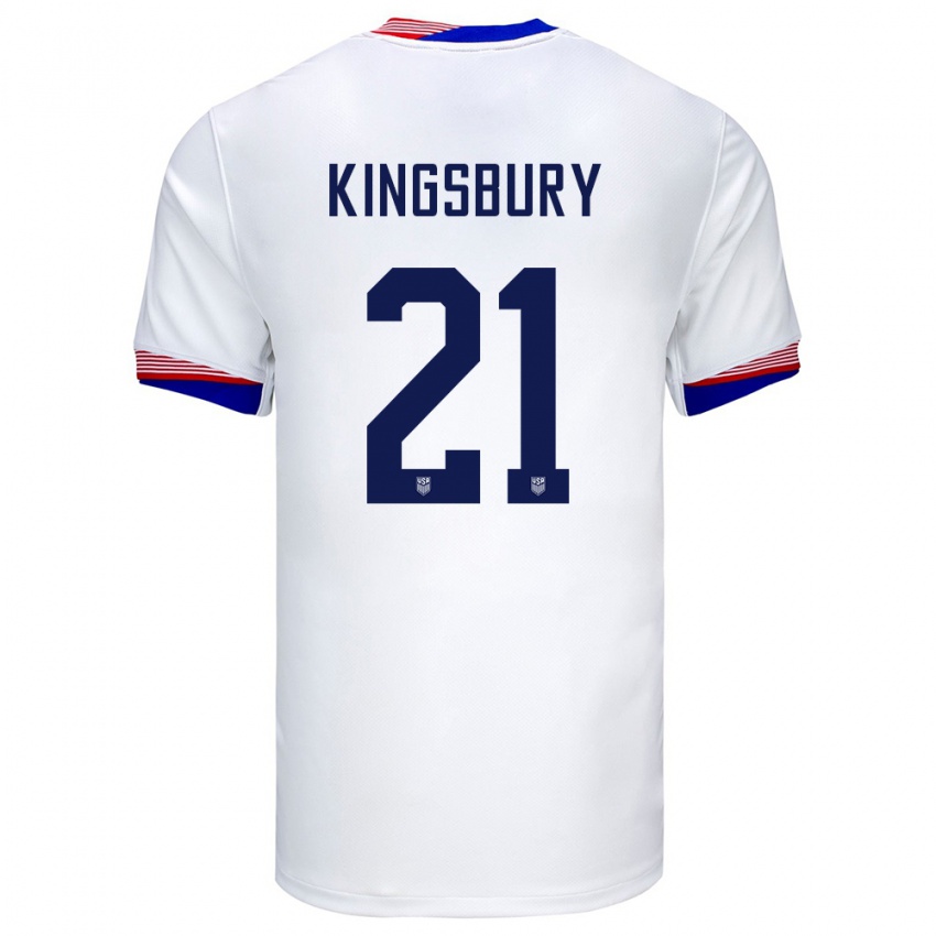 Niño Camiseta Estados Unidos Aubrey Kingsbury #21 Blanco 1ª Equipación 24-26 La Camisa Perú