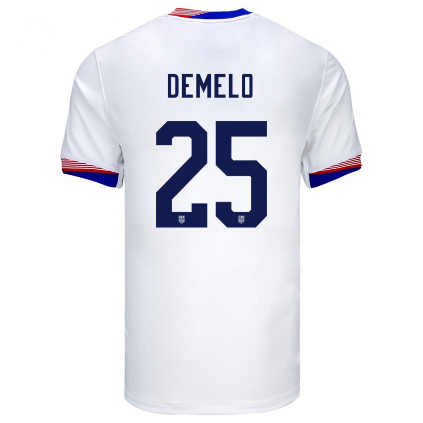 Niño Camiseta Estados Unidos Savannah Demelo #25 Blanco 1ª Equipación 24-26 La Camisa Perú