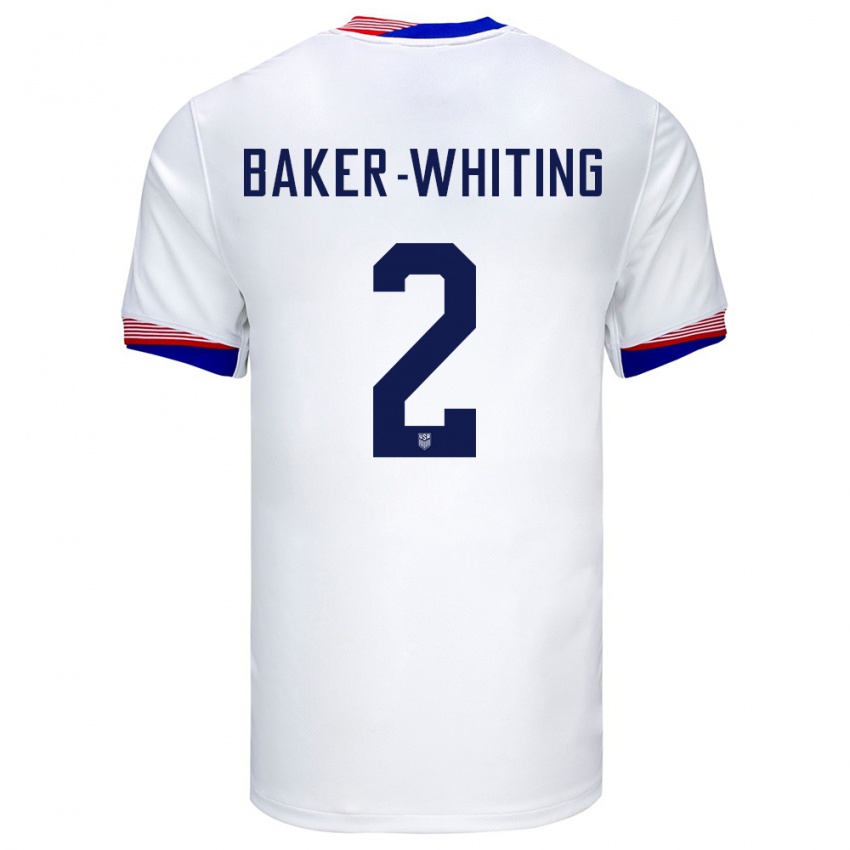 Niño Camiseta Estados Unidos Reed Baker Whiting #2 Blanco 1ª Equipación 24-26 La Camisa Perú