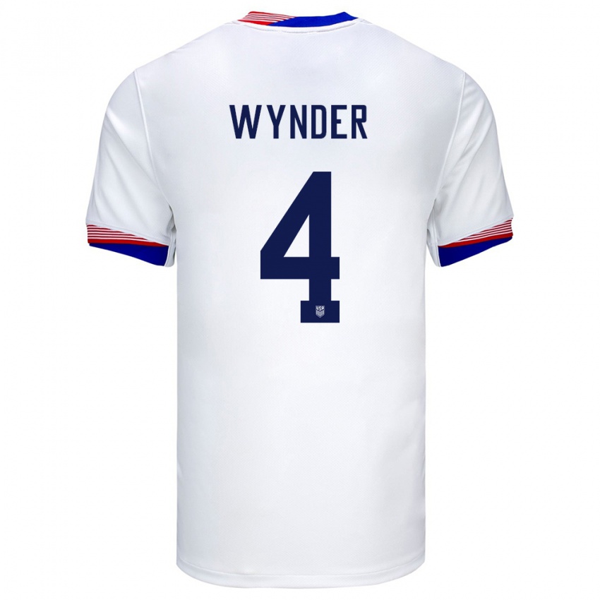 Niño Camiseta Estados Unidos Joshua Wynder #4 Blanco 1ª Equipación 24-26 La Camisa Perú