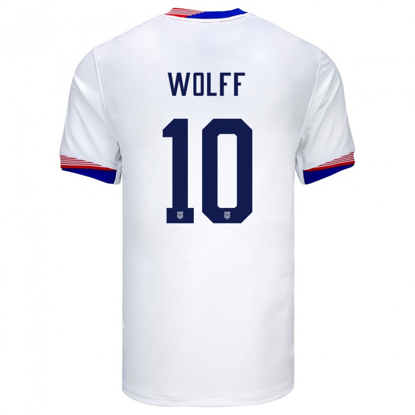 Niño Camiseta Estados Unidos Owen Wolff #10 Blanco 1ª Equipación 24-26 La Camisa Perú