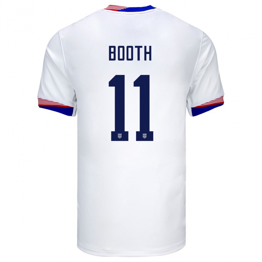 Niño Camiseta Estados Unidos Zach Booth #11 Blanco 1ª Equipación 24-26 La Camisa Perú