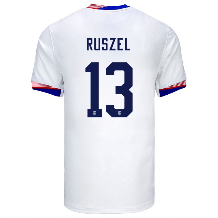 Niño Camiseta Estados Unidos Marcel Ruszel #13 Blanco 1ª Equipación 24-26 La Camisa Perú