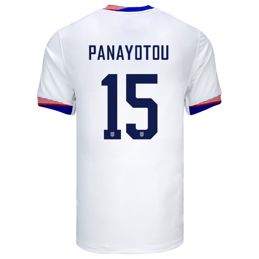 Niño Camiseta Estados Unidos Jack Panayotou #15 Blanco 1ª Equipación 24-26 La Camisa Perú