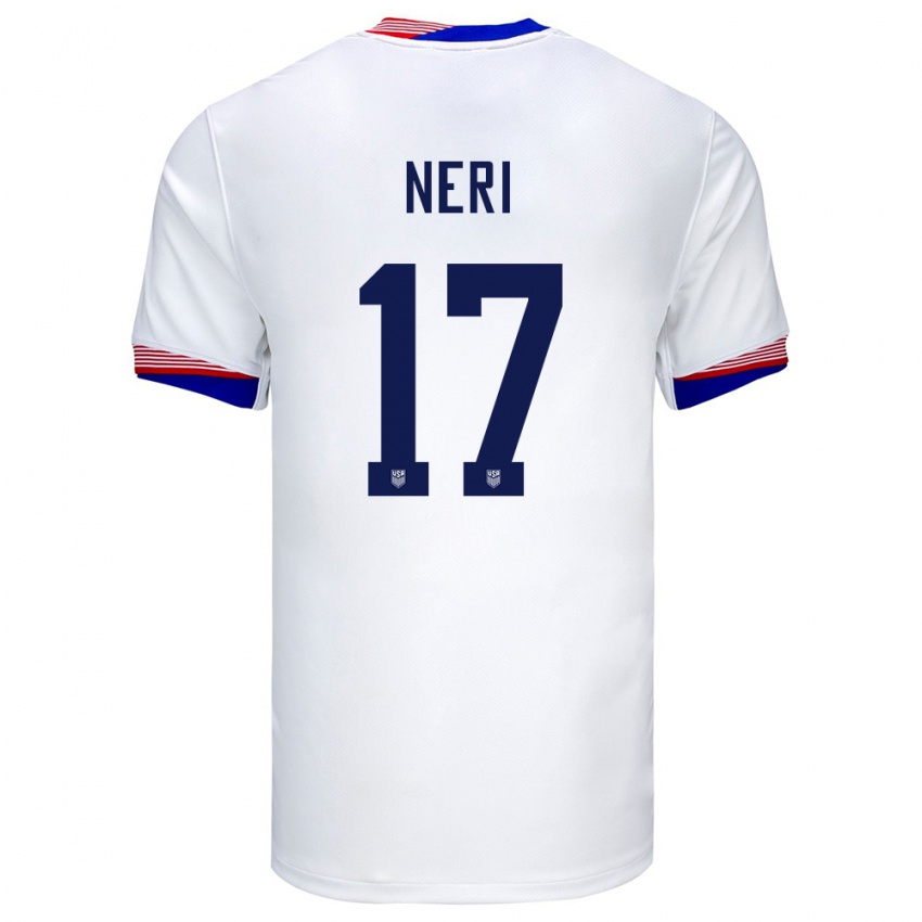 Niño Camiseta Estados Unidos Rodrigo Neri #17 Blanco 1ª Equipación 24-26 La Camisa Perú