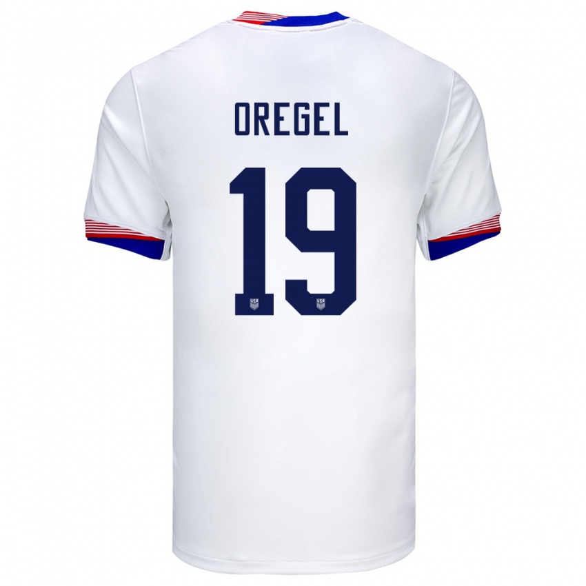 Niño Camiseta Estados Unidos Sergio Oregel #19 Blanco 1ª Equipación 24-26 La Camisa Perú