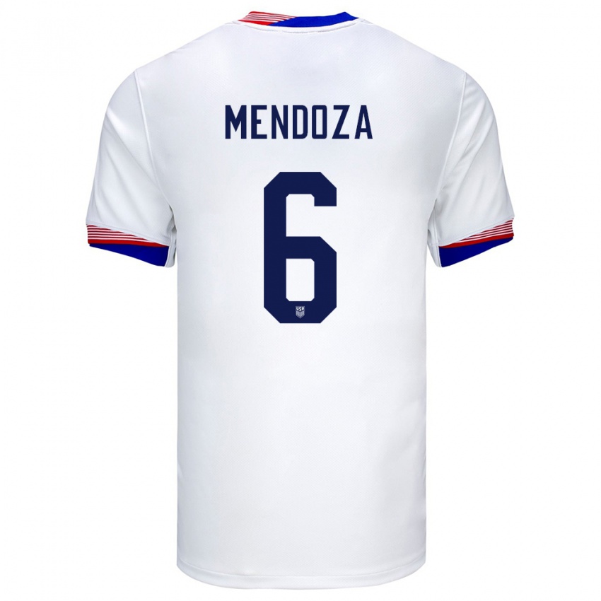 Niño Camiseta Estados Unidos Edwyn Mendoza #6 Blanco 1ª Equipación 24-26 La Camisa Perú