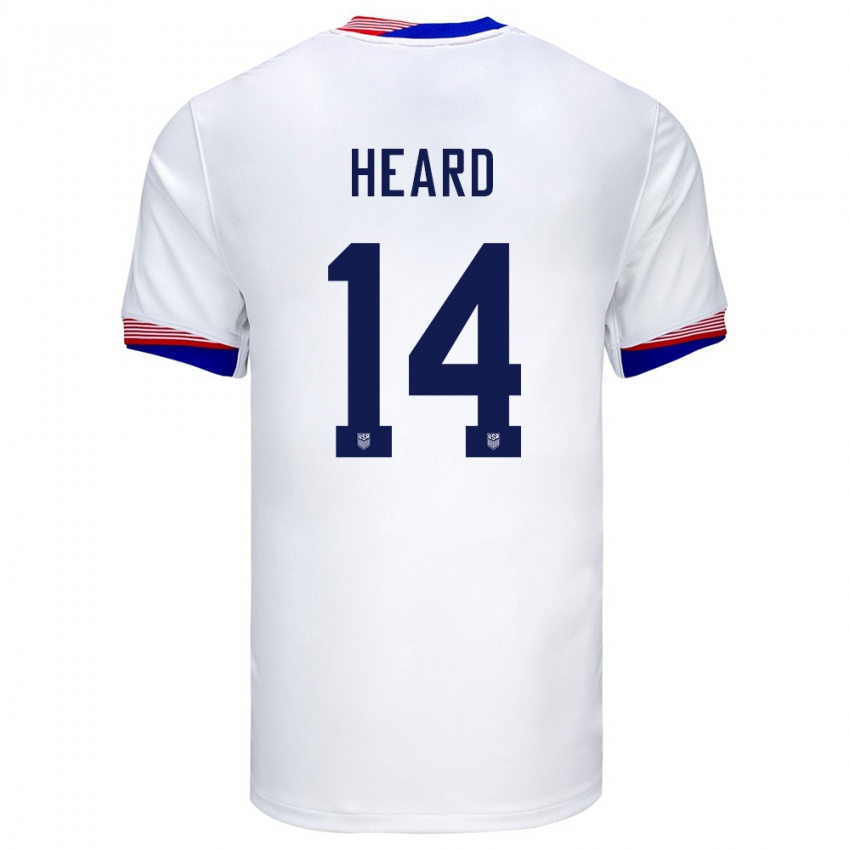 Niño Camiseta Estados Unidos Aaron Heard #14 Blanco 1ª Equipación 24-26 La Camisa Perú