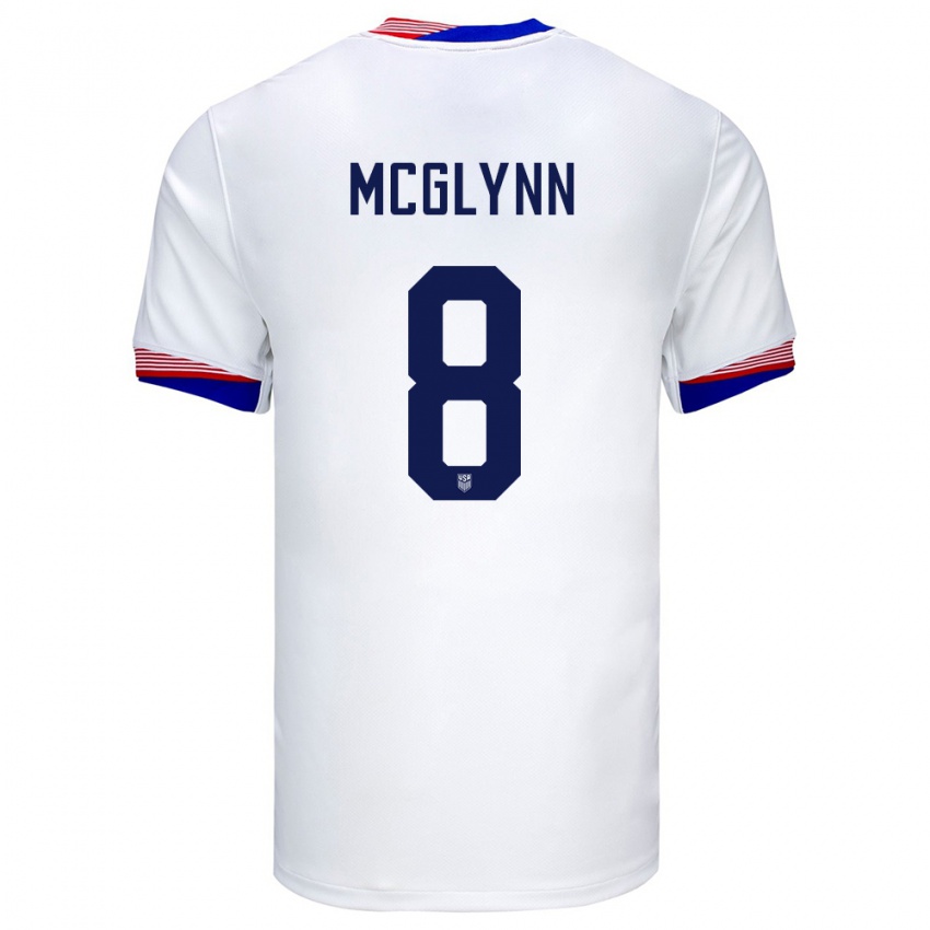 Niño Camiseta Estados Unidos Jack Mcglynn #8 Blanco 1ª Equipación 24-26 La Camisa Perú