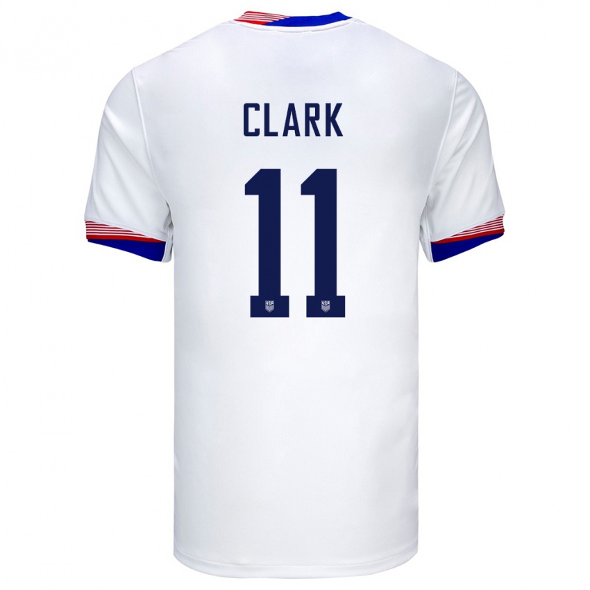 Niño Camiseta Estados Unidos Caden Clark #11 Blanco 1ª Equipación 24-26 La Camisa Perú