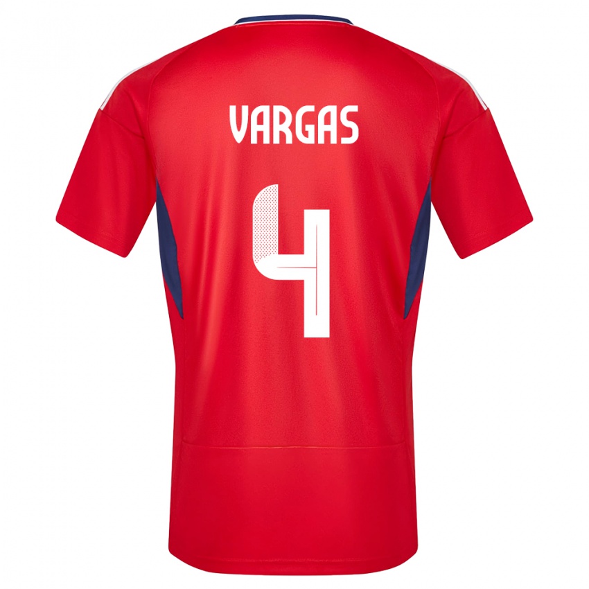 Niño Camiseta Costa Rica Juan Pablo Vargas #4 Rojo 1ª Equipación 24-26 La Camisa Perú