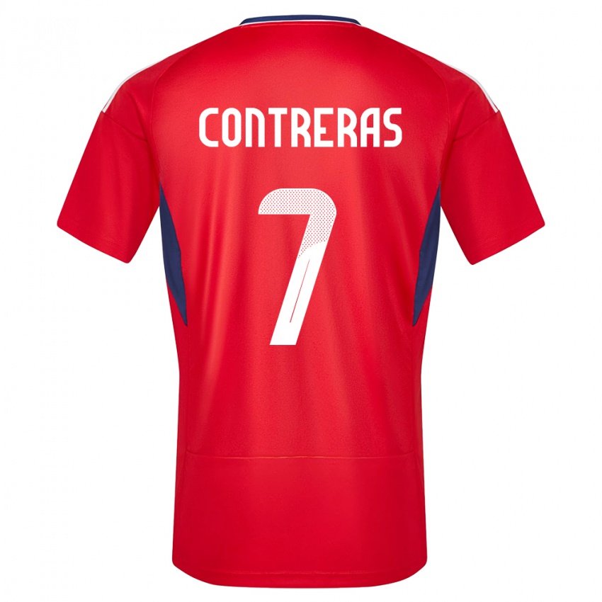 Niño Camiseta Costa Rica Anthony Contreras #7 Rojo 1ª Equipación 24-26 La Camisa Perú