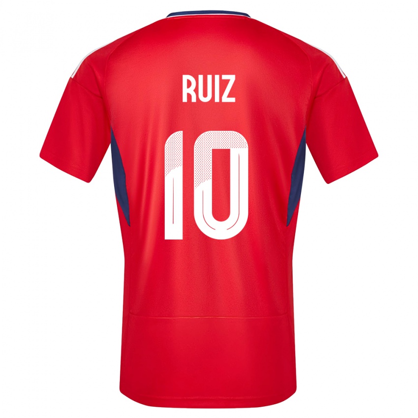 Niño Camiseta Costa Rica Bryan Ruiz #10 Rojo 1ª Equipación 24-26 La Camisa Perú