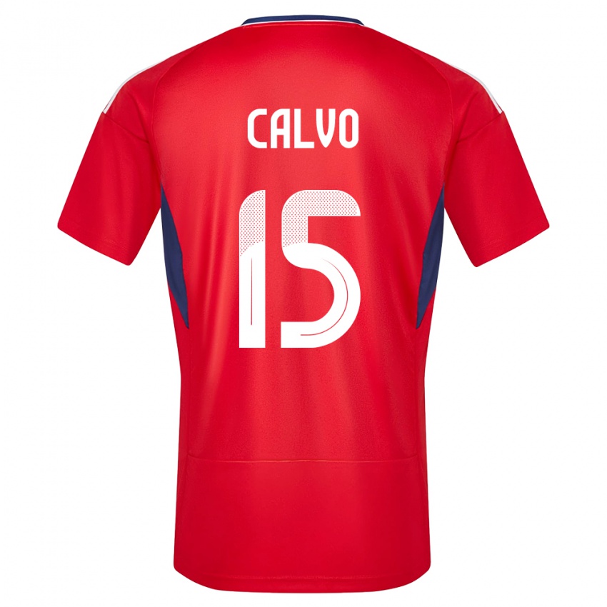 Niño Camiseta Costa Rica Francisco Calvo #15 Rojo 1ª Equipación 24-26 La Camisa Perú