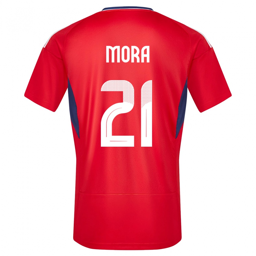 Niño Camiseta Costa Rica Carlos Mora #21 Rojo 1ª Equipación 24-26 La Camisa Perú