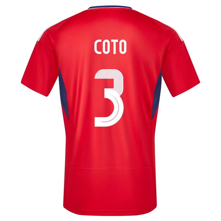 Niño Camiseta Costa Rica Maria Coto #3 Rojo 1ª Equipación 24-26 La Camisa Perú