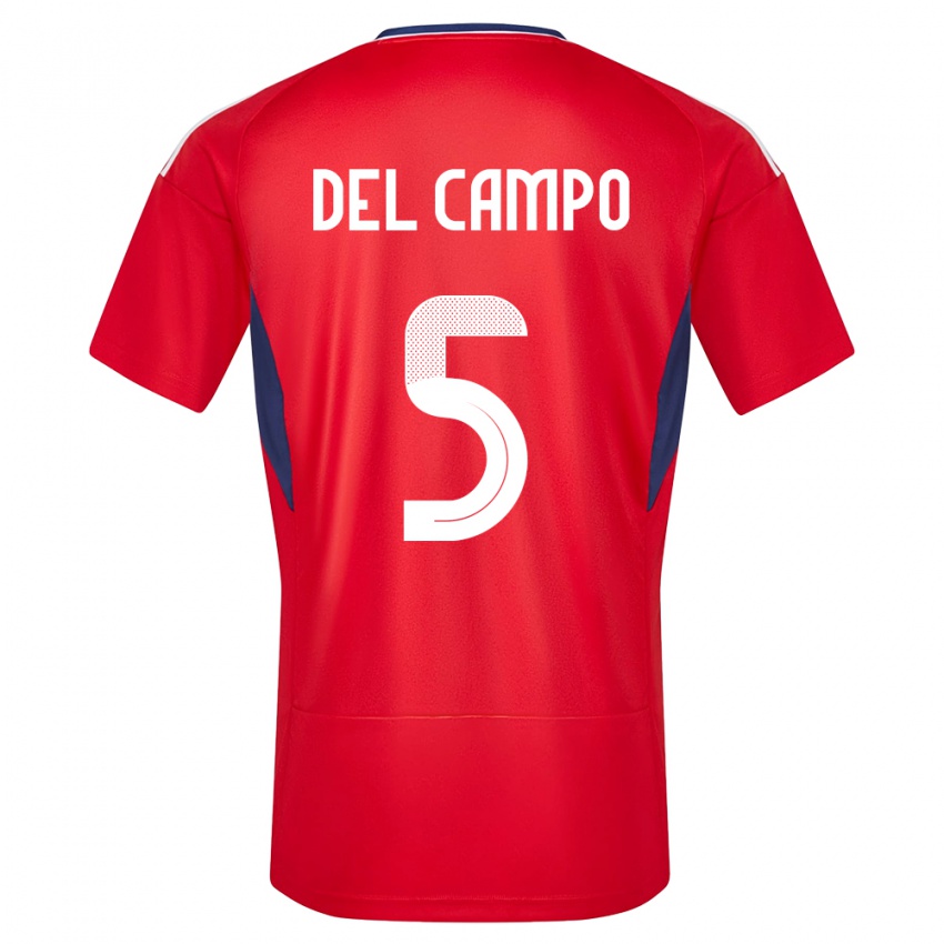 Niño Camiseta Costa Rica Valeria Del Campo #5 Rojo 1ª Equipación 24-26 La Camisa Perú