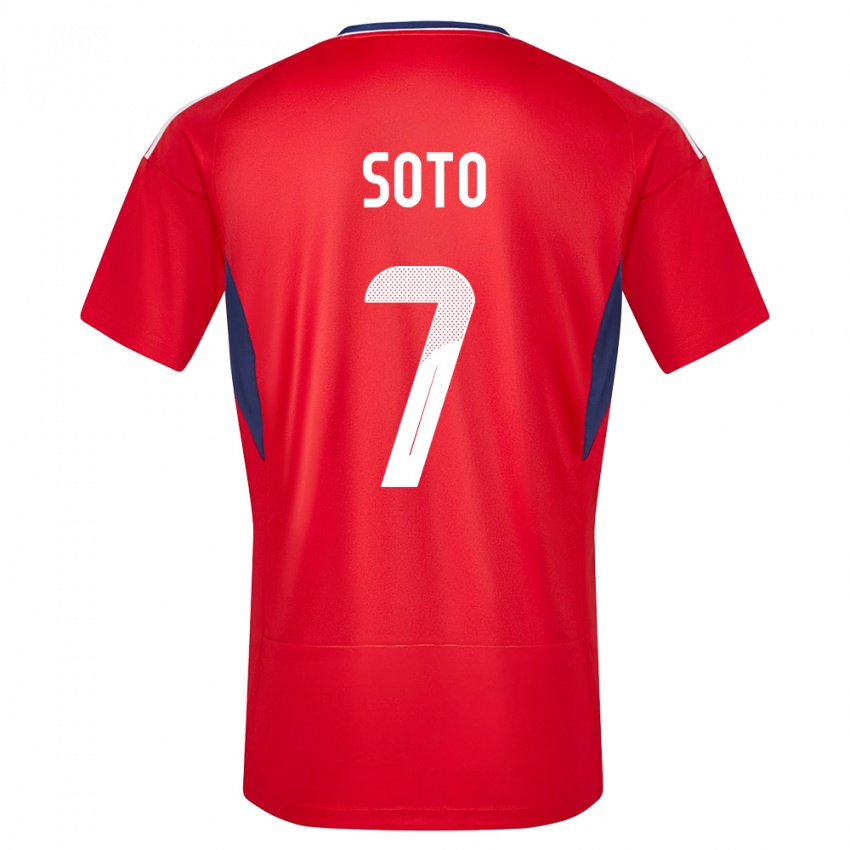 Niño Camiseta Costa Rica Andrey Soto #7 Rojo 1ª Equipación 24-26 La Camisa Perú