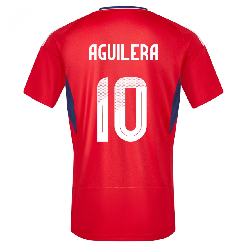 Niño Camiseta Costa Rica Brandon Aguilera #10 Rojo 1ª Equipación 24-26 La Camisa Perú