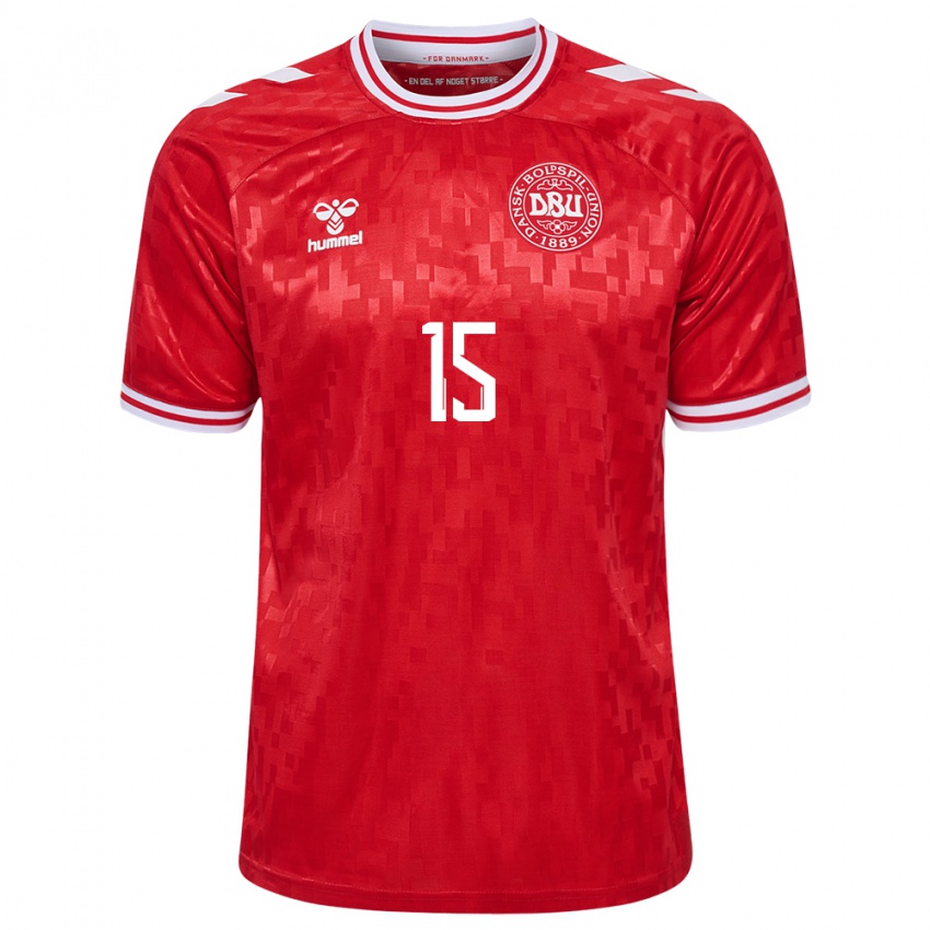 Niño Camiseta Dinamarca Victor Lind #15 Rojo 1ª Equipación 24-26 La Camisa Perú