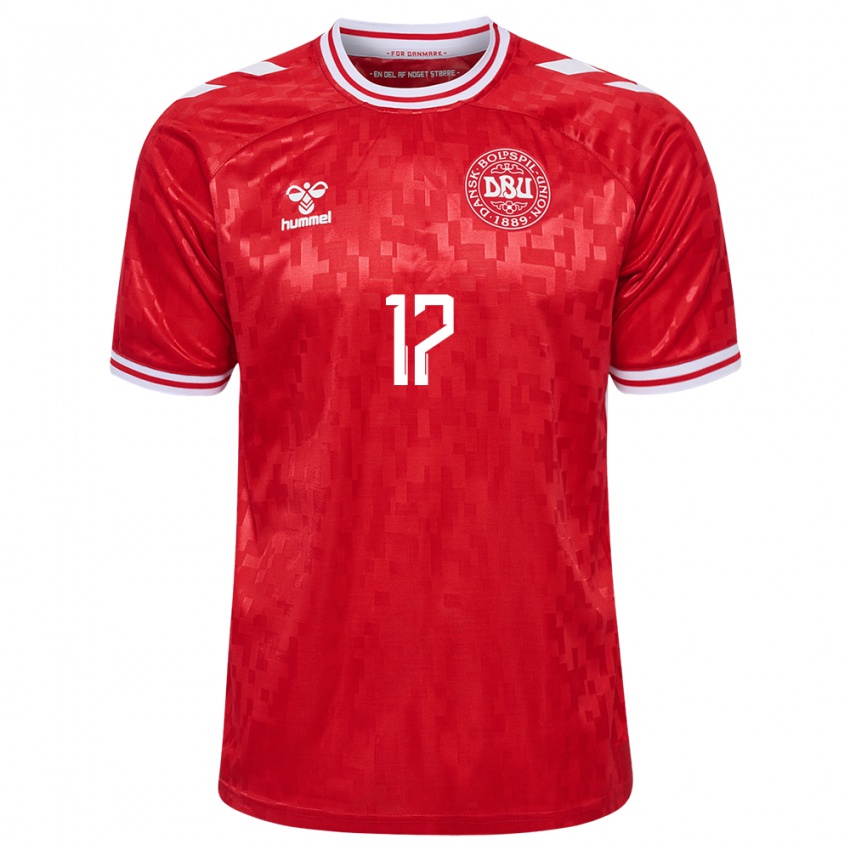 Niño Camiseta Dinamarca Victor Kristiansen #17 Rojo 1ª Equipación 24-26 La Camisa Perú