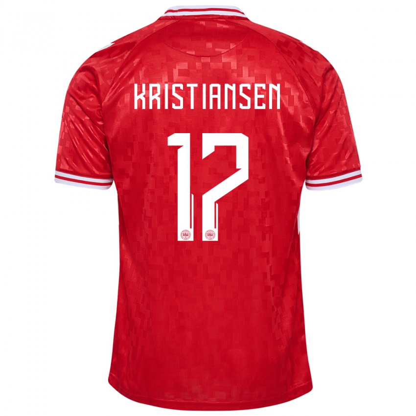 Niño Camiseta Dinamarca Victor Kristiansen #17 Rojo 1ª Equipación 24-26 La Camisa Perú